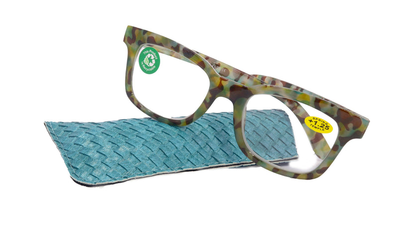 Premium Reading Glasses High End Reading Glass +1.25 to +3 magnifying glasses, Square. optical Frames