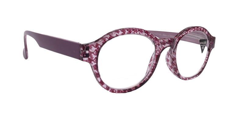 The Alchemist, (Premium) Reading Glasses, High End Readers, Magnifying Eyeglasses, (Pink Translucent) (Round) (Houndstooth) NY Fifth Avenue