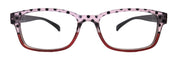 Julia, Premium Reading Glasses High End Reading Glass +.50 to +6 magnifying glasses (Pink Polka Dot) (Square) optical Frames