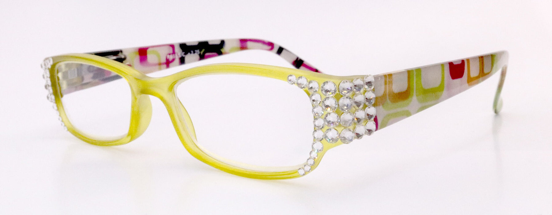 Daisy, (Bling) Reading Glasses for women W Genuine European Clear Crystals +1 .. +3.. +4 NY Fifth Avenue