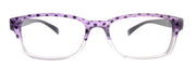 Julia, Premium Reading Glasses High End Reading Glass +.50 to +6 magnifying glasses (Purple Polka Dot) (Square) optical Frames