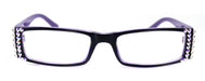 The French, (Bling) (Fleur De Lis) Women Reading Glasses W Genuine European Crystals +1 .. +3 (Purple) Frame, NY Fifth Avenue