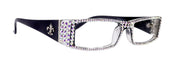 The French, ( Full Bling) (Fleur De Lis) Women Reading Glasses W (AB Aurora Borealis) Genuine European Crystals , NY Fifth Avenue