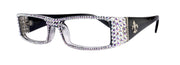 The French, ( Full Bling) (Fleur De Lis) Women Reading Glasses W (AB Aurora Borealis) Genuine European Crystals , NY Fifth Avenue
