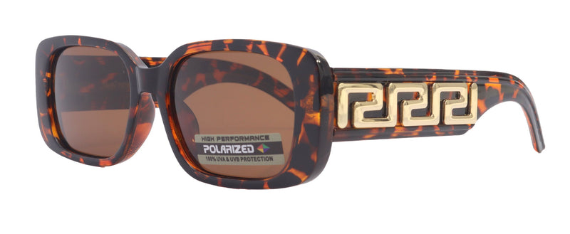 Chania Polarized Women Sunglasses, 1.1mm Polarized Brown Lenses, 100% UVA UVB Protection (Brown, Square) NY Fifth Avenue