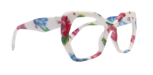 Virginia, Oversized Reading Glasses, Large Frame, High End Readers, Bifocal, Reading Sunglasses, Trendy Style, White floral, NY Fifth Avenue