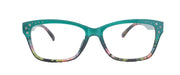Miriam (Premium) Reading Glasses, High End Readers, Magnifying Glasses (Square) Women Rhinestone bling (Teal Blue) NY Fifth Avenue