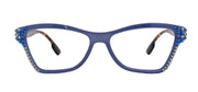 Avian, (Bling) Women Reading Glasses w (Blue n Black Diamond) Genuine European Crystals, Magnifying Cat Eye (Green) NY Fifth Avenue