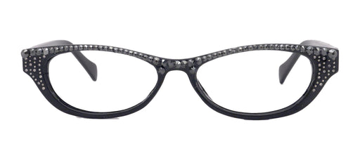 Felina Bling Cat Eyes, Women Reading Glasses Adorned W (Hematite) Genuine European Crystals ( Black) Frame, NY Fifth Avenue.