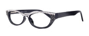 Felina Bling Cat Eyes, Women Reading Glasses Adorned W (Clear) Genuine European Crystals ( Black) Frame, Full top NY Fifth Avenue.