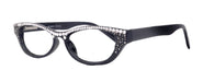 Bling Cat Eyes, Women Reading Glasses Adorned W (Clear) Genuine European Crystals ( Black) Frame, NY Fifth Avenue.