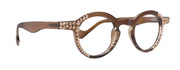 Orlando Bling Reading Glasses, W Rose Gold N Light Colorado European crystals, Magnifying Eyeglasses, (Brown) (Round) NY Fifth Avenue