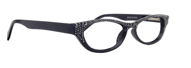 Felina Bling Cat Eyes, Women Reading Glasses Adorned W (Hematite) Genuine European Crystals ( Black) Frame, NY Fifth Avenue.