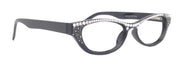 Felina Bling Cat Eyes, Women Reading Glasses Adorned W (Clear) Genuine European Crystals ( Black) Frame, Full top NY Fifth Avenue.