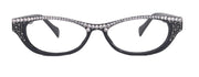 Felina Bling Cat Eyes, Women Reading Glasses Adorned W (Clear) Genuine European Crystals ( Black) Frame, Full top NY Fifth Avenue.