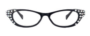 Bling Cat Eyes, Women Reading Glasses W (A B) Genuine European Crystals ( Black) NY Fifth Avenue.