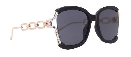Poppy Bling Square Women Sunglasses W Genuine European Crystals, 100% UV Protection. NY Fifth Avenue