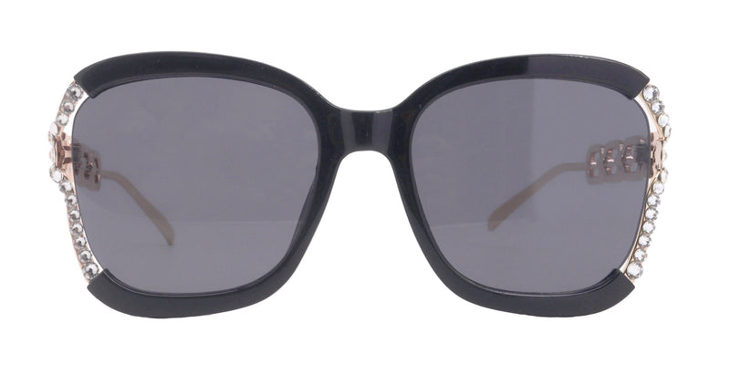 Poppy Bling Square Women Sunglasses W Genuine European Crystals, 100% UV Protection. NY Fifth Avenue