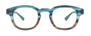 Sorbet Premium Reading Glasses High End Readers +1.25 .. +3.00 (Blue, Brown Transparent) Round Optical Frames. NY Fifth Avenue.