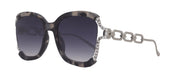 Poppy Glamorous Bling Square Women Sunglasses W Clear Genuine European Crystals, 100% UV Protection. NY Fifth Avenue