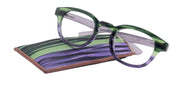 Sorbet Premium Reading Glasses High End Readers +1.25 .. +4.00 (Purple, Green Transparent) Round Optical Frames. NY Fifth Avenue.