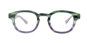 Sorbet Premium Reading Glasses High End Readers +1.25 .. +4.00 (Purple, Green Transparent) Round Optical Frames. NY Fifth Avenue.