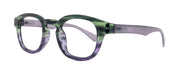 Sorbet Premium Reading Glasses High End Readers +1.25 .. +4.00 (Purple, Green Transparent) Round Optical Frames. NY Fifth Avenue.
