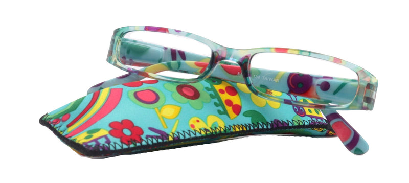 Elsa, Premium Reading Glasses for Women (Teal, Yellow) Optical Frame, NY Fifth Avenue