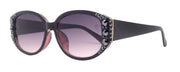 Petunia Bling Women Sunglasses W Hematite and Genuine European Crystals, 100% UV Protection. NY Fifth Avenue