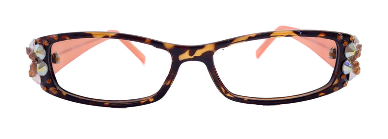 All Favorite, (Bling) Reading Glasses Women Adorned W European Crystals (Tortoise Brown) Frame +4 +4.5 +5 +6 NY Fifth Avenue.