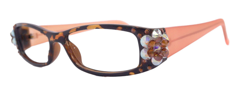 All Favorite, (Bling) Reading Glasses Women Adorned W European Crystals (Tortoise Brown) Frame +4 +4.5 +5 +6 NY Fifth Avenue.