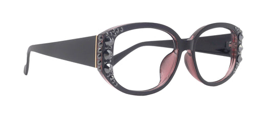 Petunia Oversized Bling Reading Glasses, Hematite, Large Frame, High-End Readers, Bifocal, Reading Sunglasses, Trendy Style, NY Fifth Avenue