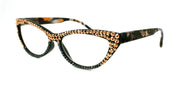 Lynx, (Bling) Women Reading Glasses W (Full TOP) (Rose Gold) Genuine European Crystals, Cat Eye, Tiger Print , NY Fifth Avenue.