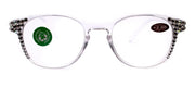 Catalina, (Bling) Women Reading Glasses W (Clear) Genuine European Crystals (Clear Translucent Round Frame). +1.50..+3 NY Fifth Avenue