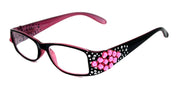 Merkel, The Diamond Crystal Shape, Bling Women Reading Glasses, Adorned w Fuchsia Genuine European Crystals +1.50 to +3. NY Fifth Avenue.