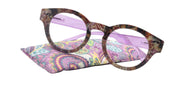 Selene Premium Reading Glasses High End Readers +1.25 .. +3.00 (Purple Paisley ) Round Optical Frames. NY Fifth Avenue.