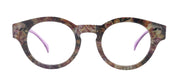 Selene Premium Reading Glasses High End Readers +1.25 .. +3.00 (Purple Paisley ) Round Optical Frames. NY Fifth Avenue.