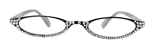 The Marvelous, (Bling) Women Reading Glasses W (Full Bottom) (Clear) European Crystals (Black) +1.50..+3.00 Lower Nose, NY Fifth Avenue