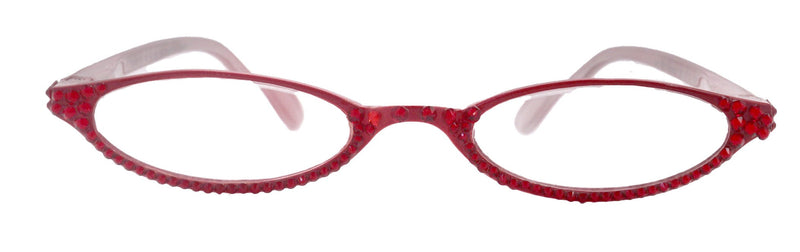 The Marvelous, (Bling) Women Reading Glasses W (Full Bottom) (L. Siam) European Crystals (Red) (fairy godmother) Lower Nose, NY Fifth Avenue