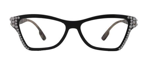 Avian, (Bling) Women Reading Glasses w (Clear) Genuine European Crystals, Magnifying Cat Eye (Black) NY Fifth Avenue