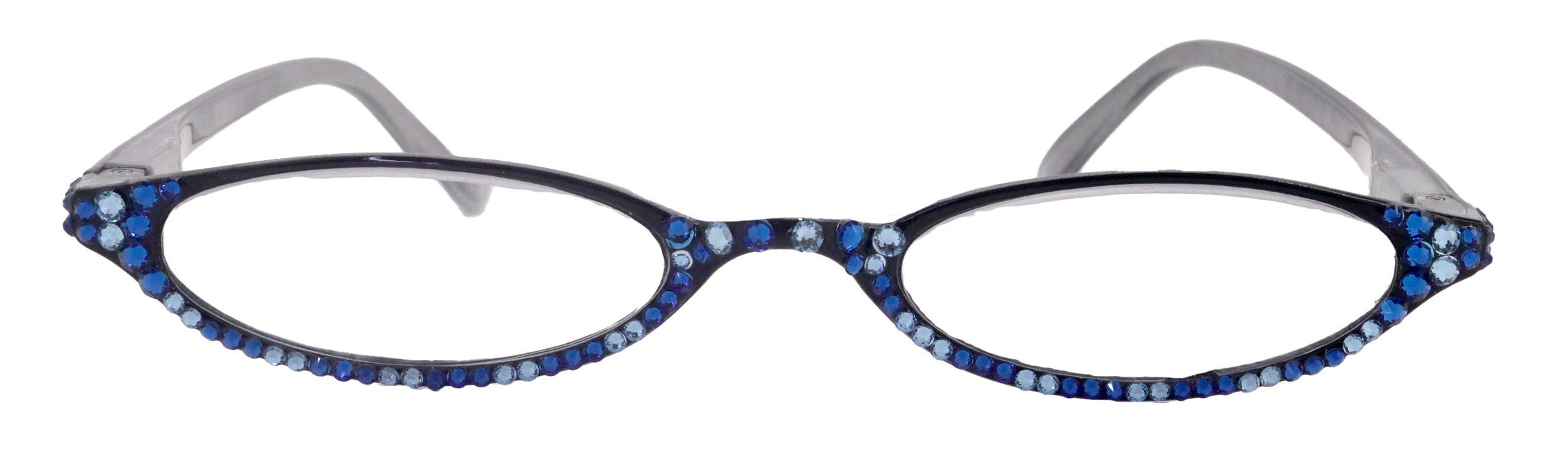 The Marvelous, (Bling) Women Reading Glasses W (Full Bottom) (Blue Multi) Genuine European Crystals +1.50..+2.75 (Black) NY Fifth Avenue