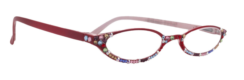 The Marvelous, (Bling) Women Reading Glasses W (Full Bottom) (Multi Color) European Crystals +1.50 ..+2.75 Magnifying (Red) NY Fifth Avenue