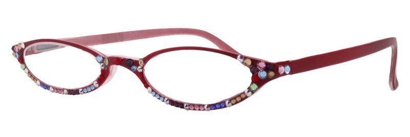 The Marvelous, (Bling) Women Reading Glasses W (Full Bottom) (Multi Color) European Crystals +1.50 ..+2.75 Magnifying (Red) NY Fifth Avenue