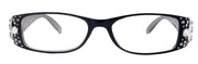 Merkel, (Bling) Diamond Crystal Bling Women Reading Glasses, Adorned w (Clear) Genuine European Crystals (Rectangular) NY Fifth Avenue.