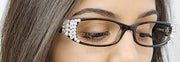 Elise, Bling Reading Glasses For Women W (Clear)Genuine European Crystals rectangular (Black) +1.25 ..+3, NY Fifth Avenue.