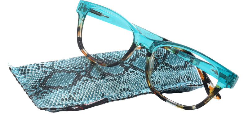 Dominique (Premium) Women Reading Glasses, High End Reader, Magnifying, Square Style (Green Tortoise Brown) Optical Frame. NY Fifth Avenue