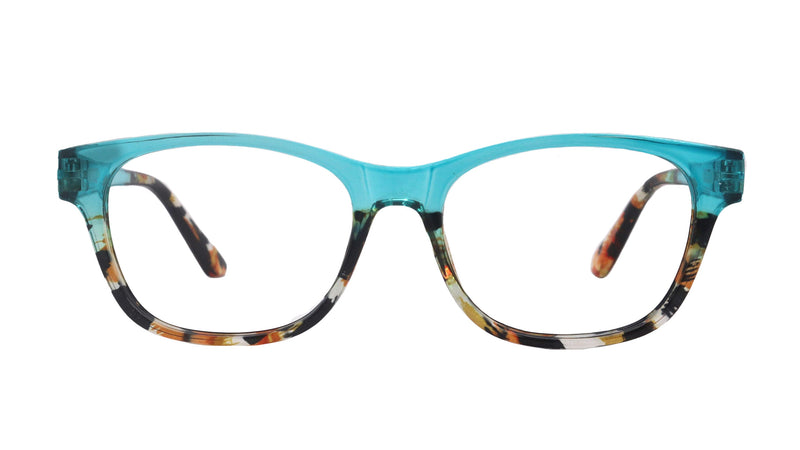 Dominique (Premium) Women Reading Glasses, High End Reader, Magnifying, Square Style (Green Tortoise Brown) Optical Frame. NY Fifth Avenue