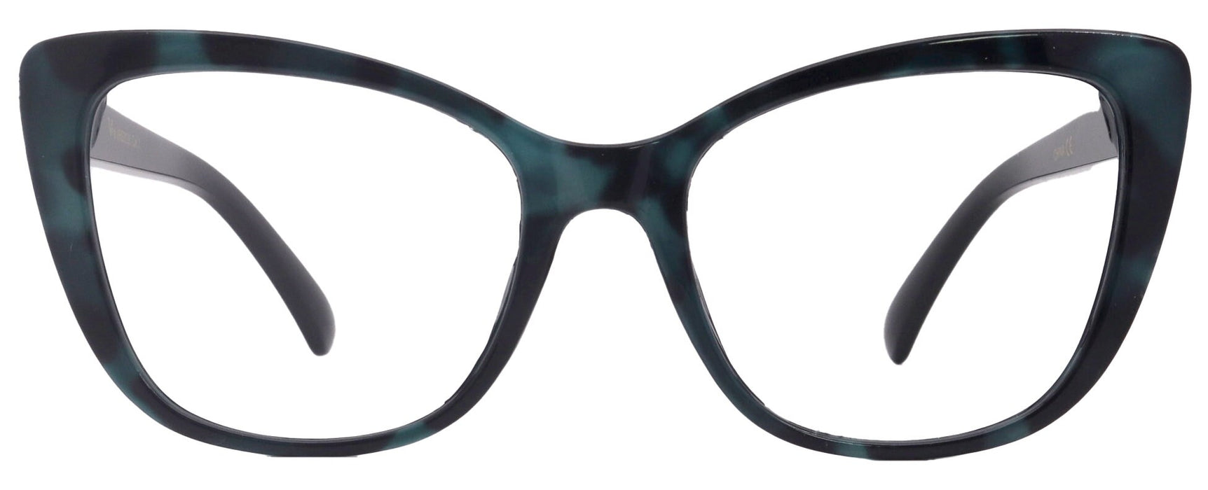 Parisian Fashion High End Bifocal or Non-Bifocal Black W Turquoise Reading Glasses Cat-Eye Chic, Inspired by NY Fifth Avenue