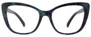 Parisian Fashion High End Bifocal or Non-Bifocal Black W Turquoise Reading Glasses Cat-Eye Chic, Inspired by NY Fifth Avenue