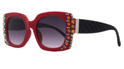 Tokyo Line Bifocal, Reading Sunglasses Bling Reading Glasses, Red With Volcano European Crystals, Large Frame, Trendy Style, NY Fifth Avenue